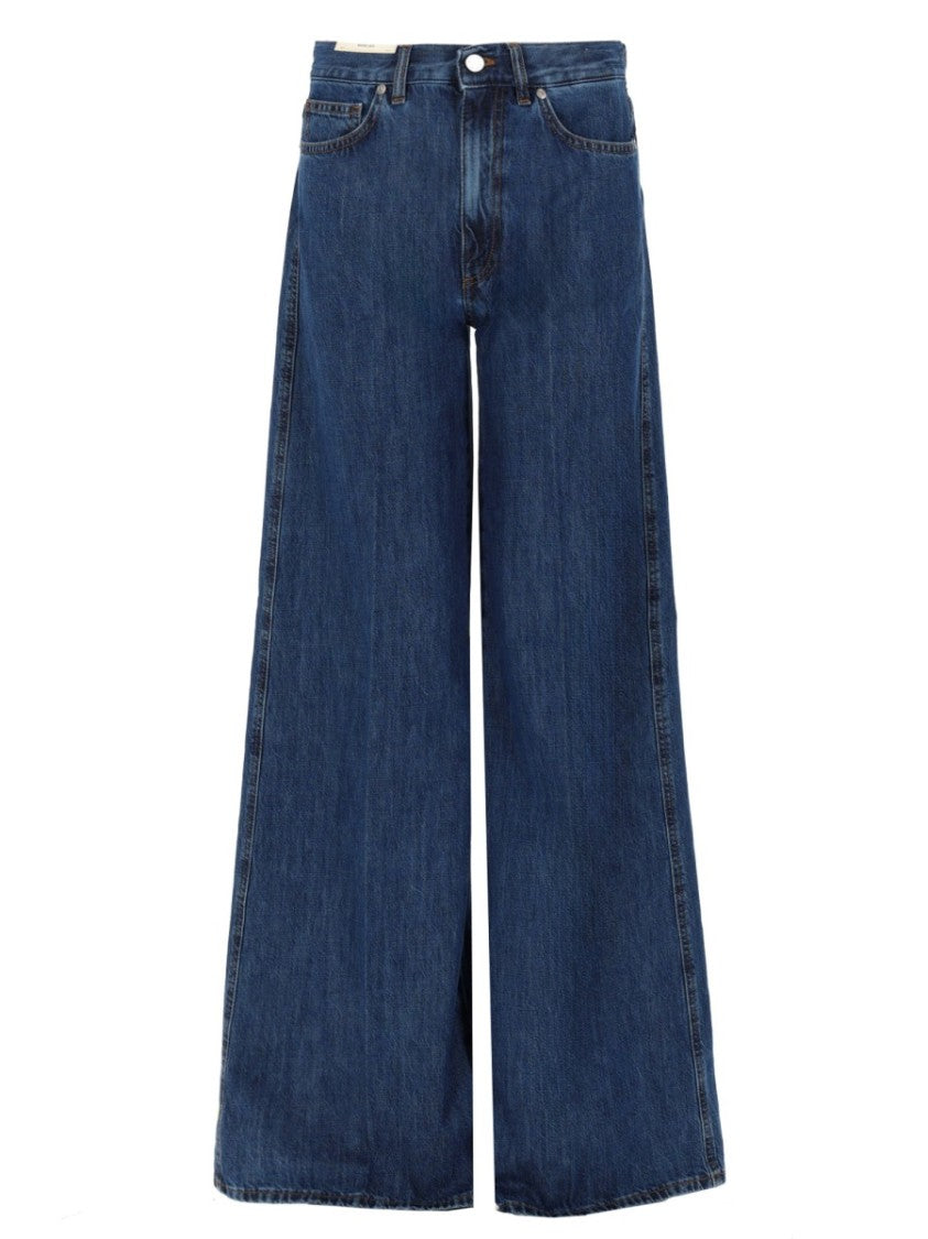 Pt Torino Wide Leg Five Pocket Denim Jeans