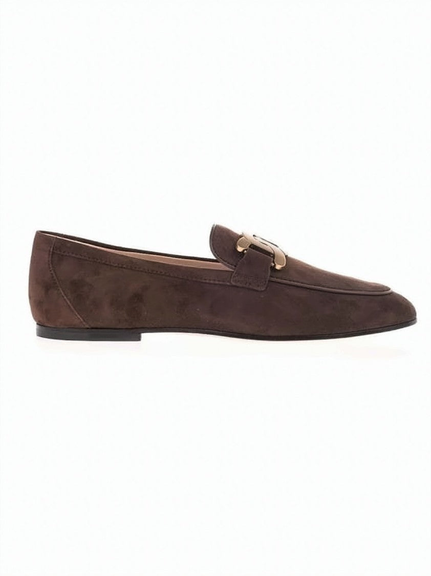 Tod's Suede Loafers With Gold-Tone Chain-Link Detail