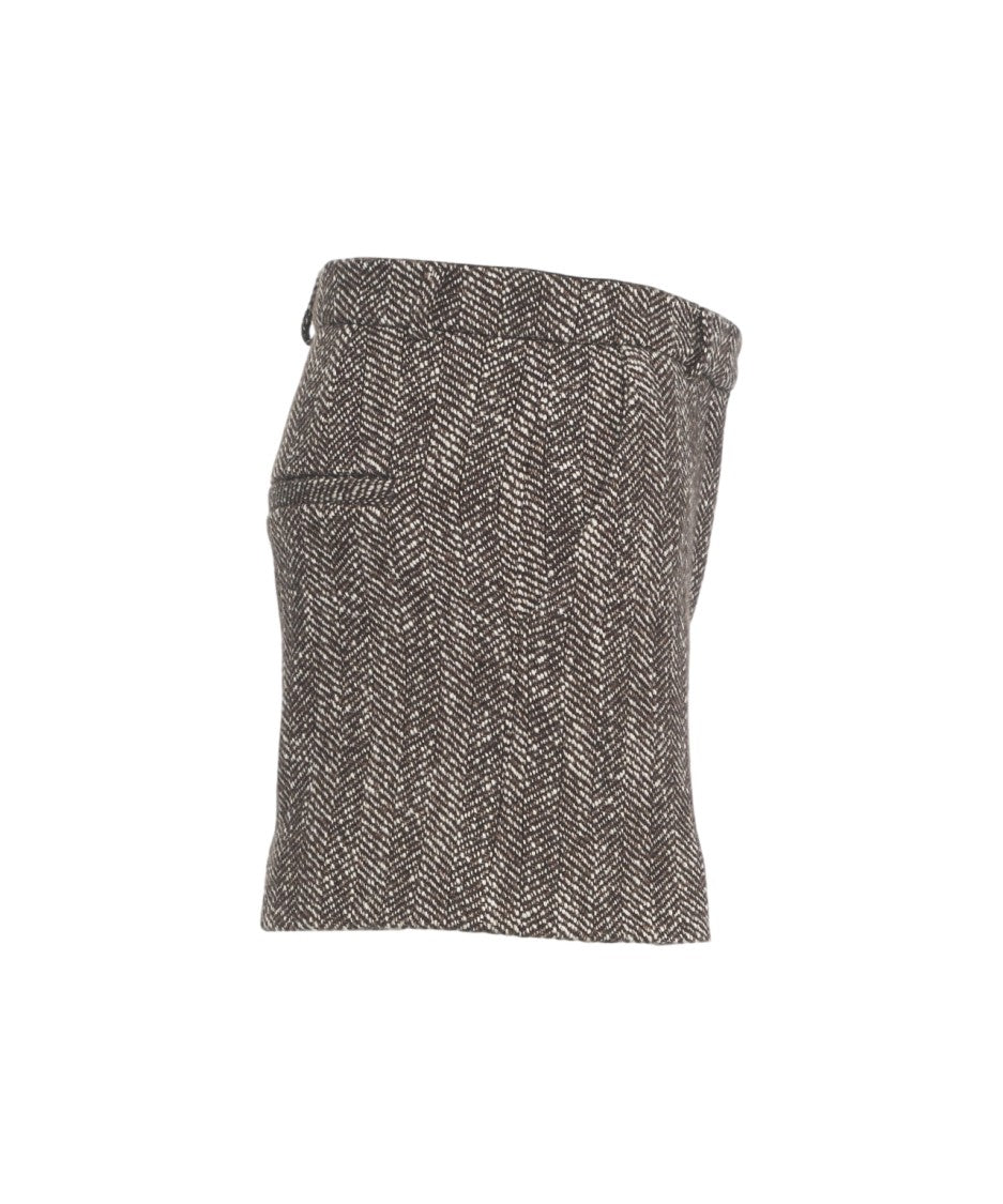 Loveshild 1979 High-Waisted Woven Herringbone 'Kimi' Shorts