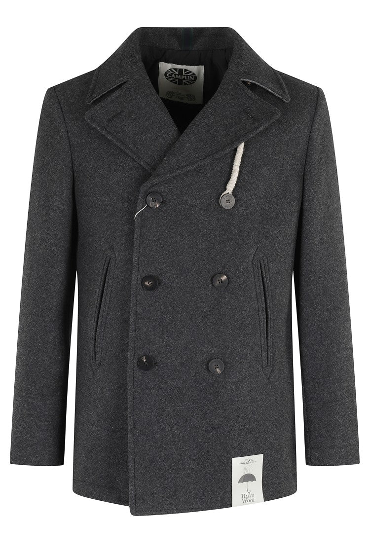 Camplin Double-Breasted Wool Blend Peacoat