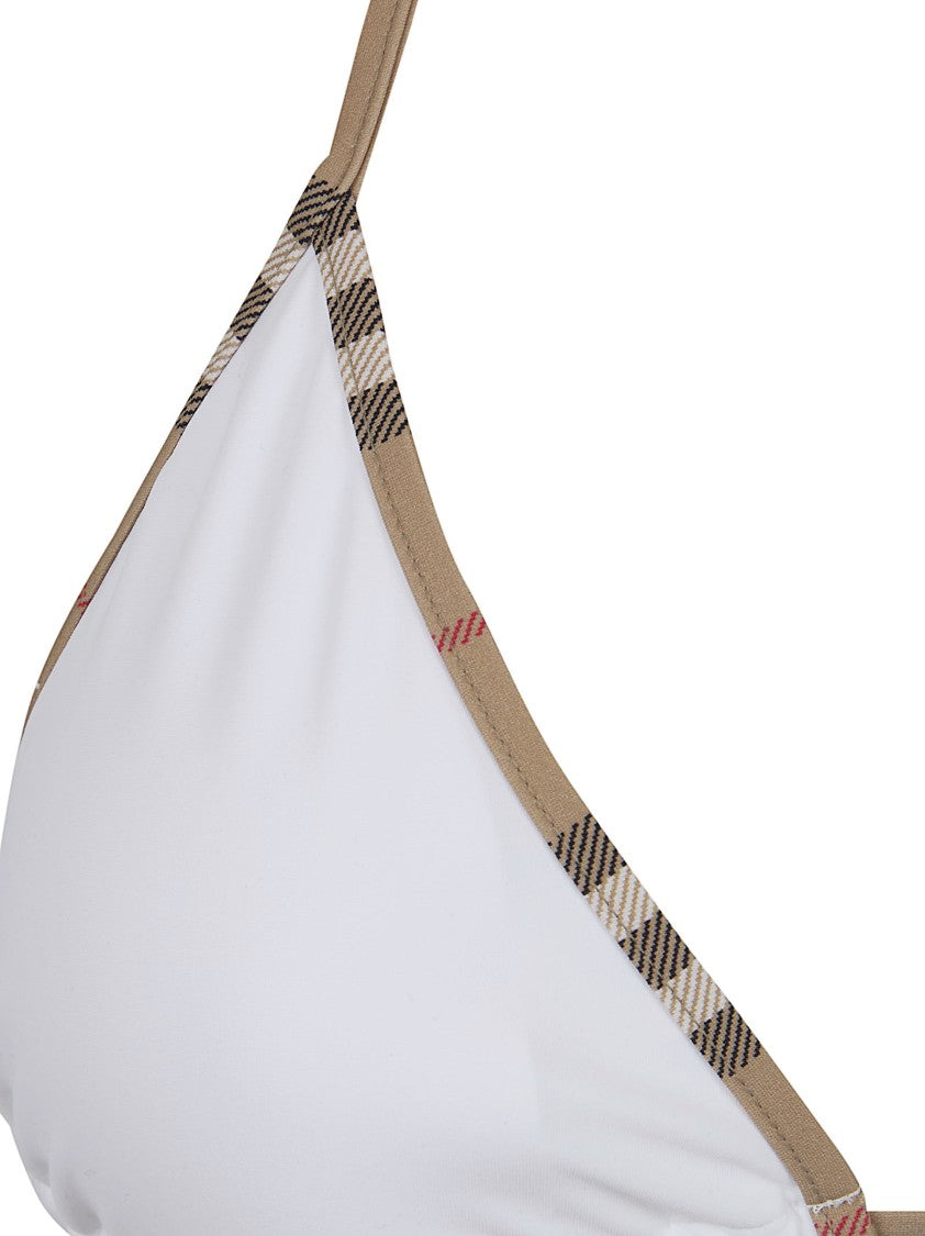 Burberry Classic Triangle Bikini Set With Check-Patterned Trim