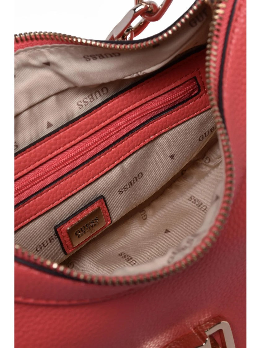 Guess Red Polyurethane Crescent Shoulder Bag
