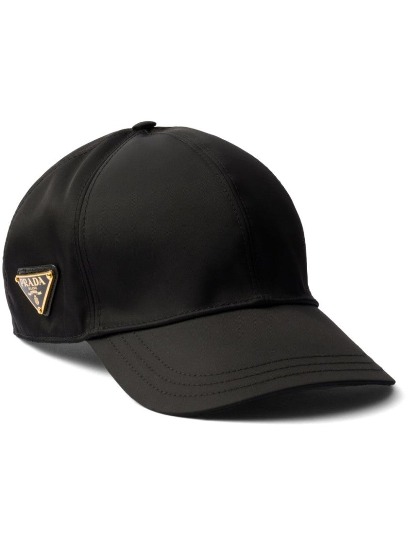 Prada Structured Black Cap With Distinctive Logo Emblem