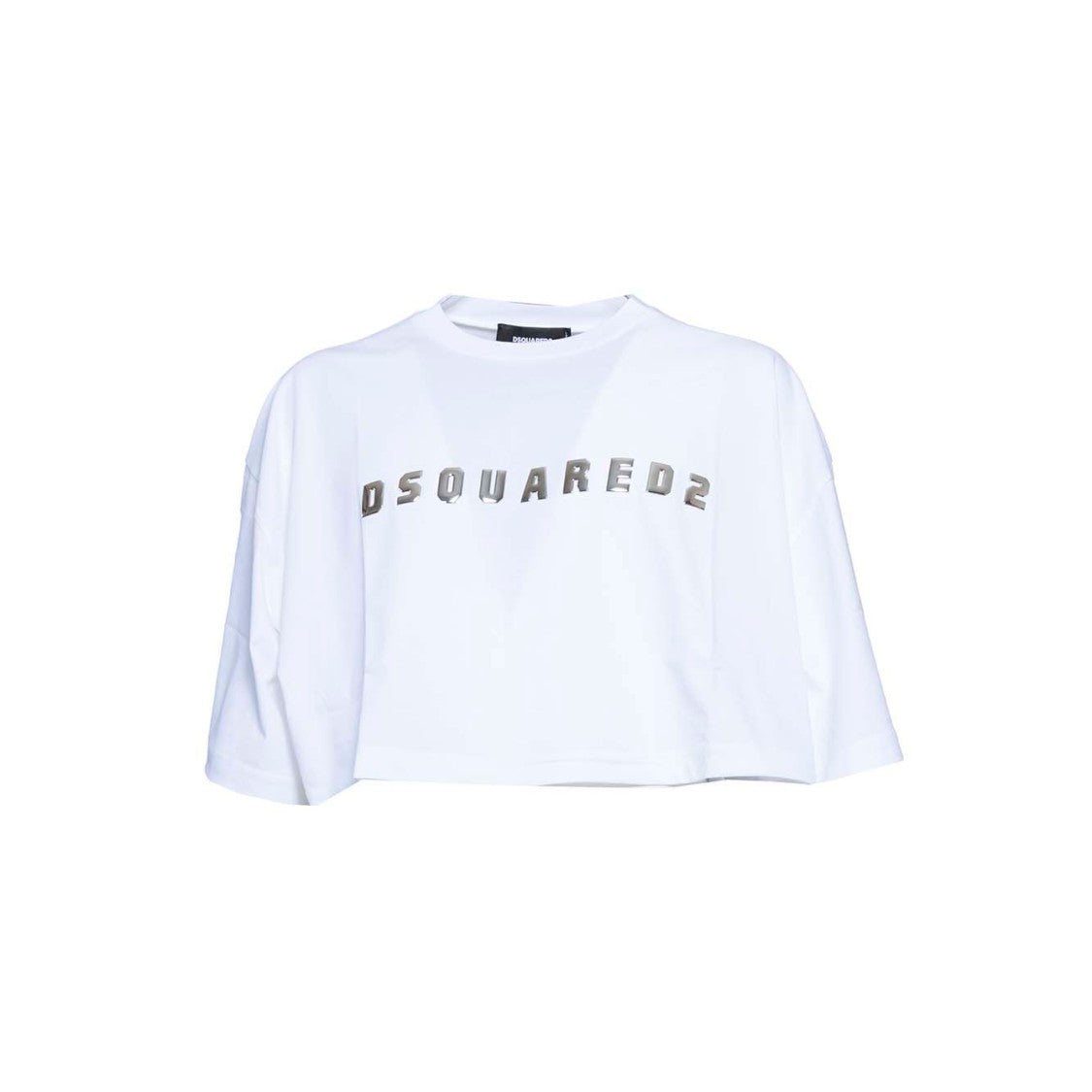 Dsquared2 White Cotton Oversized Crop T-Shirt