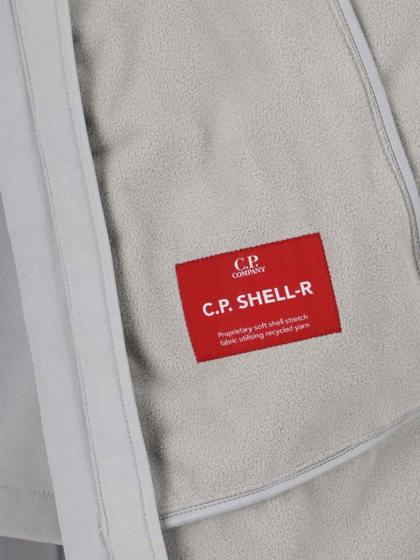 C.P. Company Sleeveless Light Grey Jacket With High Collar And Detachable Hood