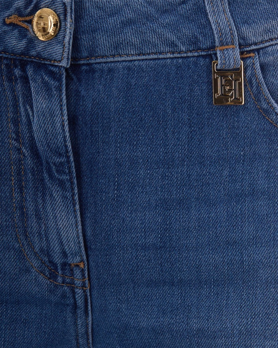 Elisabetta Franchi Light Blue Palazzo Jeans