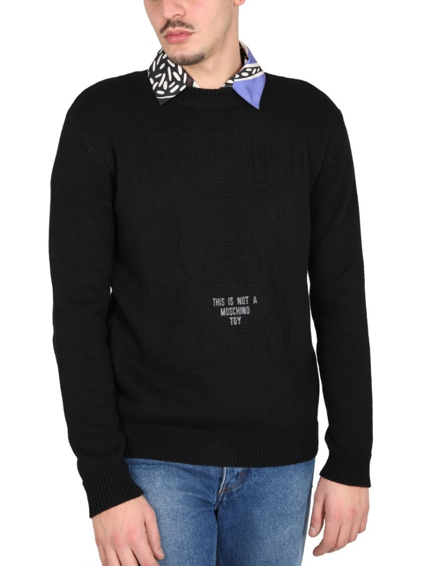 Moschino Cross-Neck Cotton Sweater