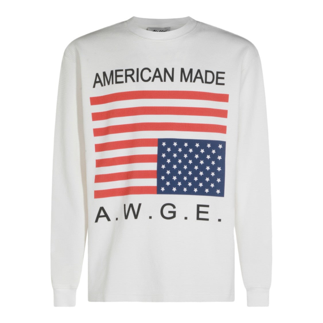 Awge Long-Sleeve Graphic T-Shirt With Waffle-Knit Texture