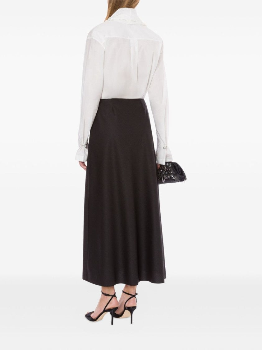 Alberta Ferretti White Cotton Blouse With V-Neckline