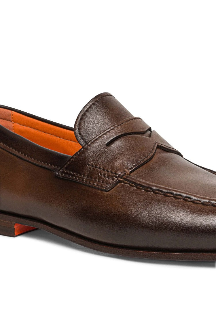 Santoni Goodyear Leather Loafers