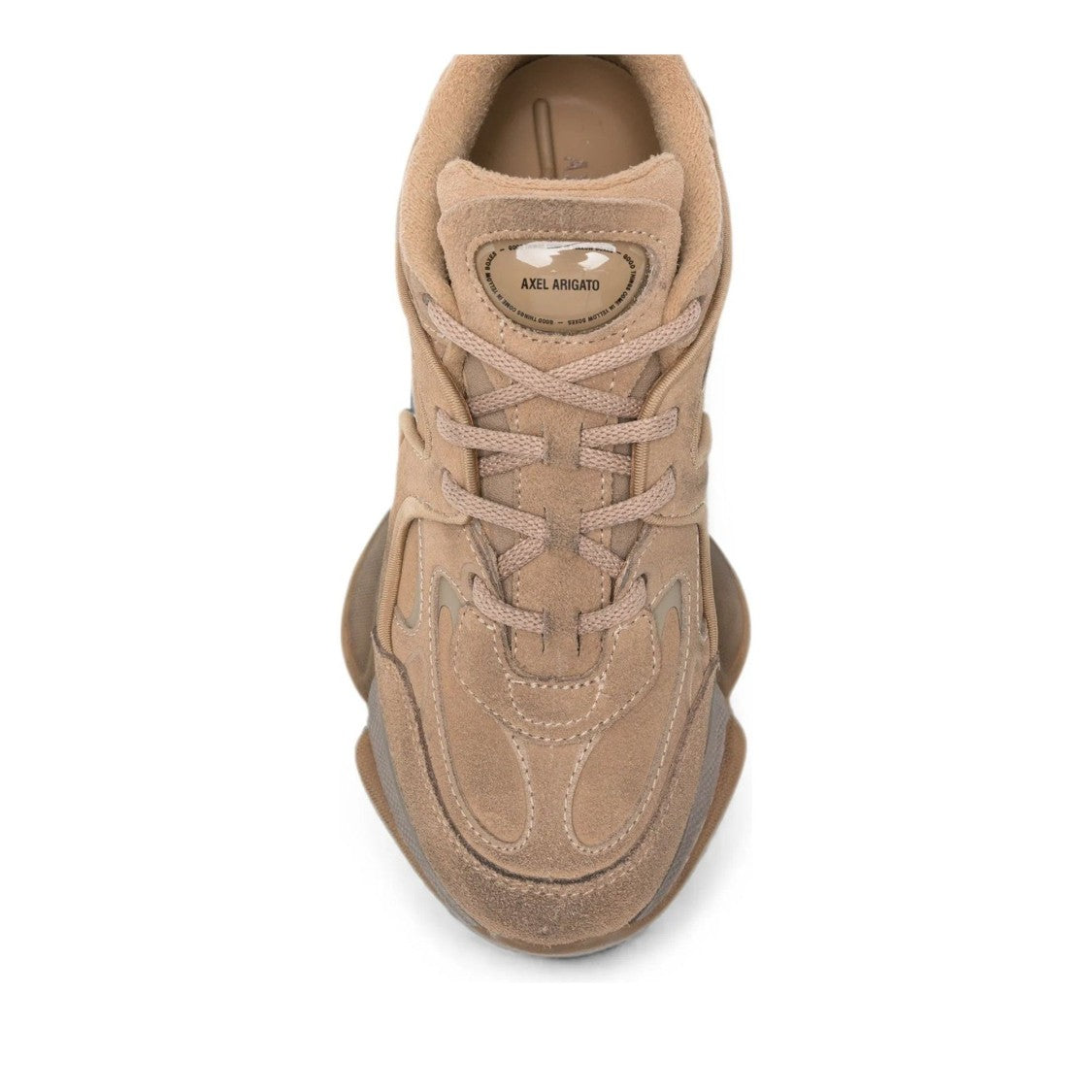 Axel Arigato Eris Beige Chunky Sculpted Sole Layered Leather Sneakers