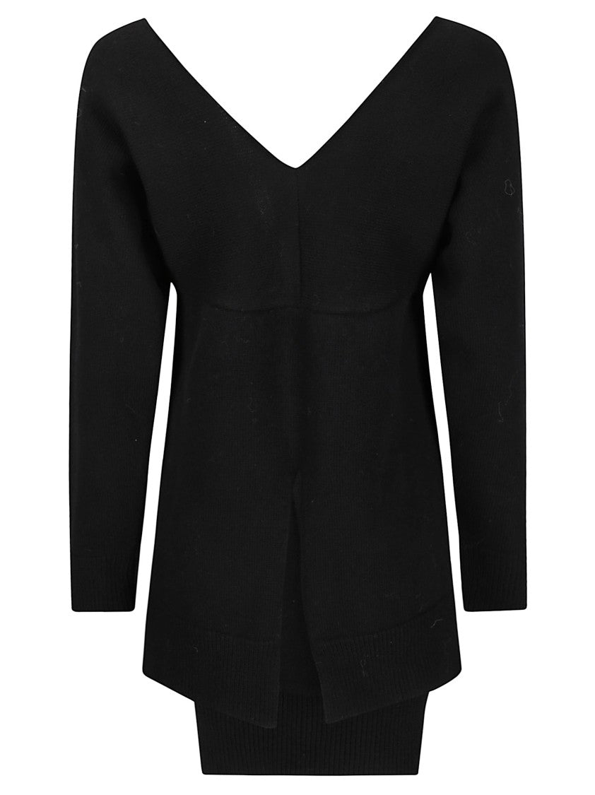 Stefano Mortari V-Neck Sweater With Asymmetrical Hem