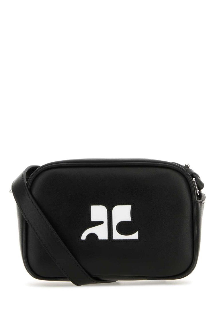 Courrèges Black Leather Réédition Shoulder Bag