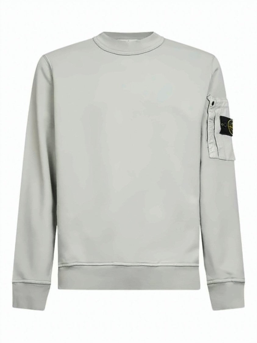 Stone Island Long-Sleeve Minimalist Sweatshirt With Iconic Patch Pocket