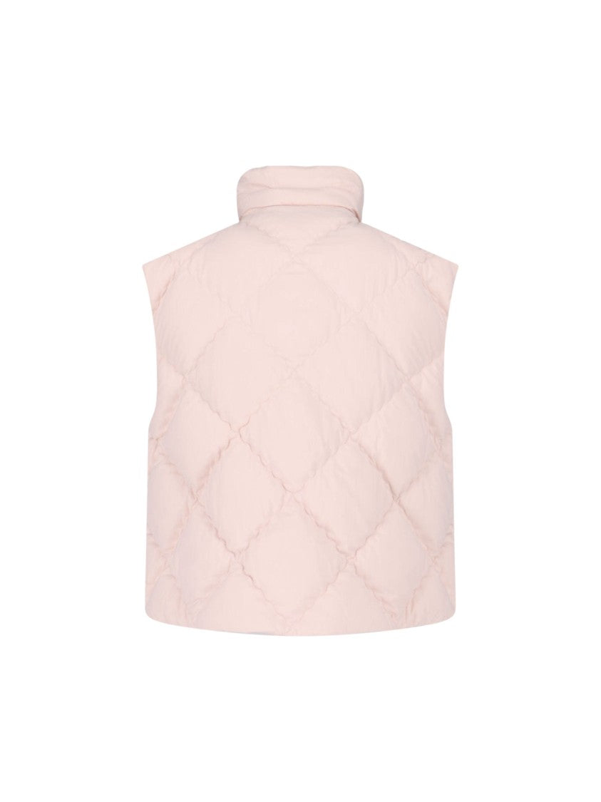 Moncler Pink Padded High-Collar Quilted Vest
