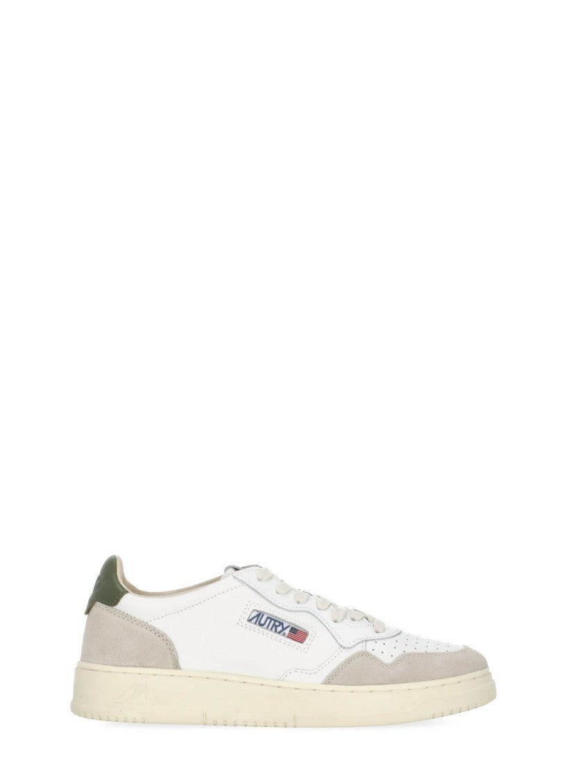 Autry White Medalist Low Suede Inserts Sneakers