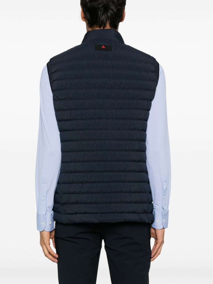 Peuterey Quilted Blue Jacket With High Collar