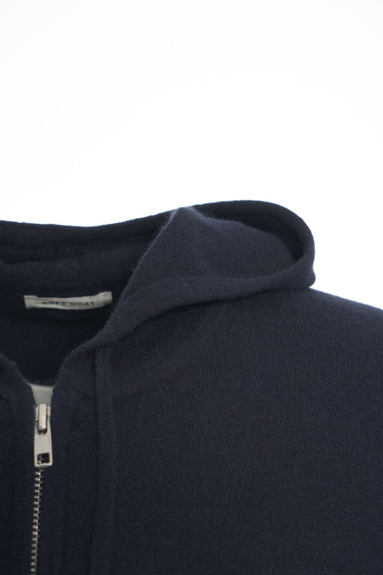 Soft Goat Cashmere Zip-Up Sweatshirt