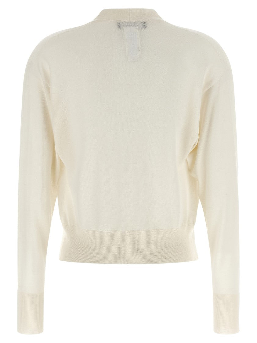 Fabiana Filippi Dressing Gown-Style Cashmere And Silk Blend Cardigan With Crystal Appliqué