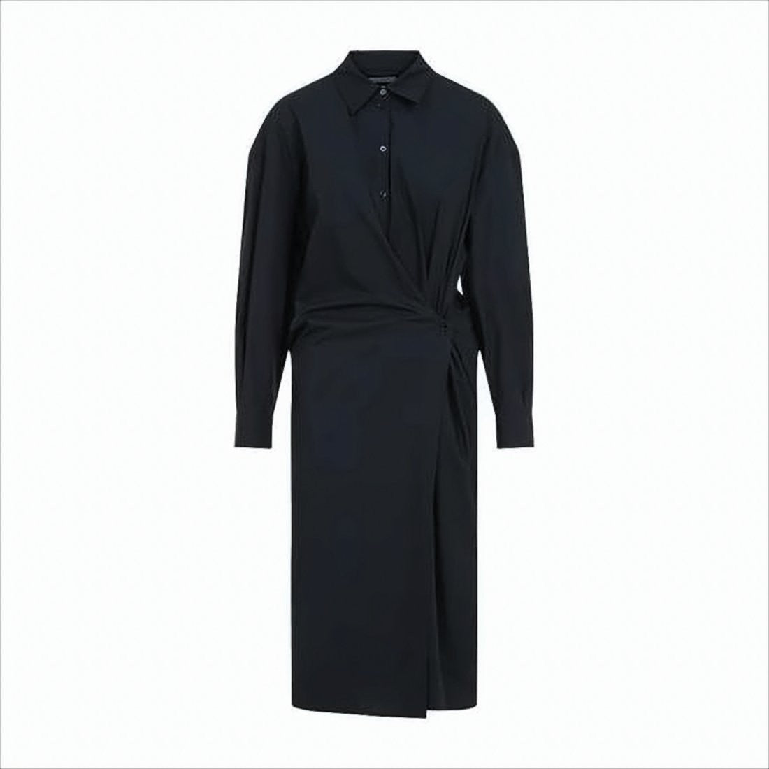 Lemaire Wrap-Style Midi Dress With Classic Collar