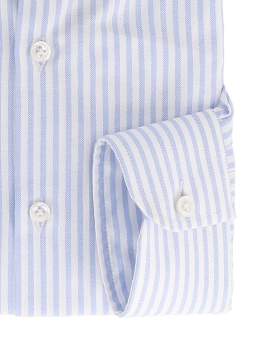 Sonrisa Classic Vertical Stripe Dress Shirt With Pointed Collar