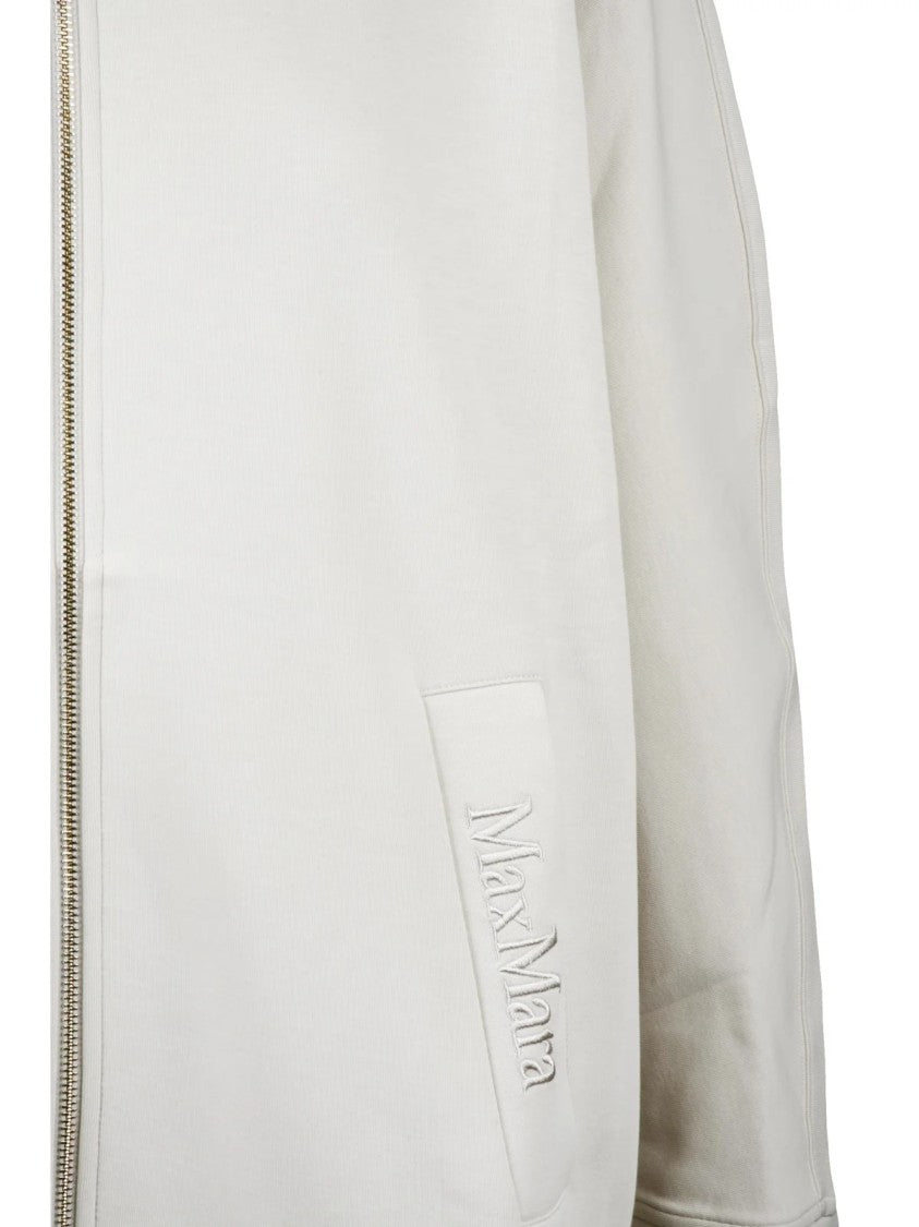 Max Mara Zip-Up Sweatshirt With Hood And Embossed Branding
