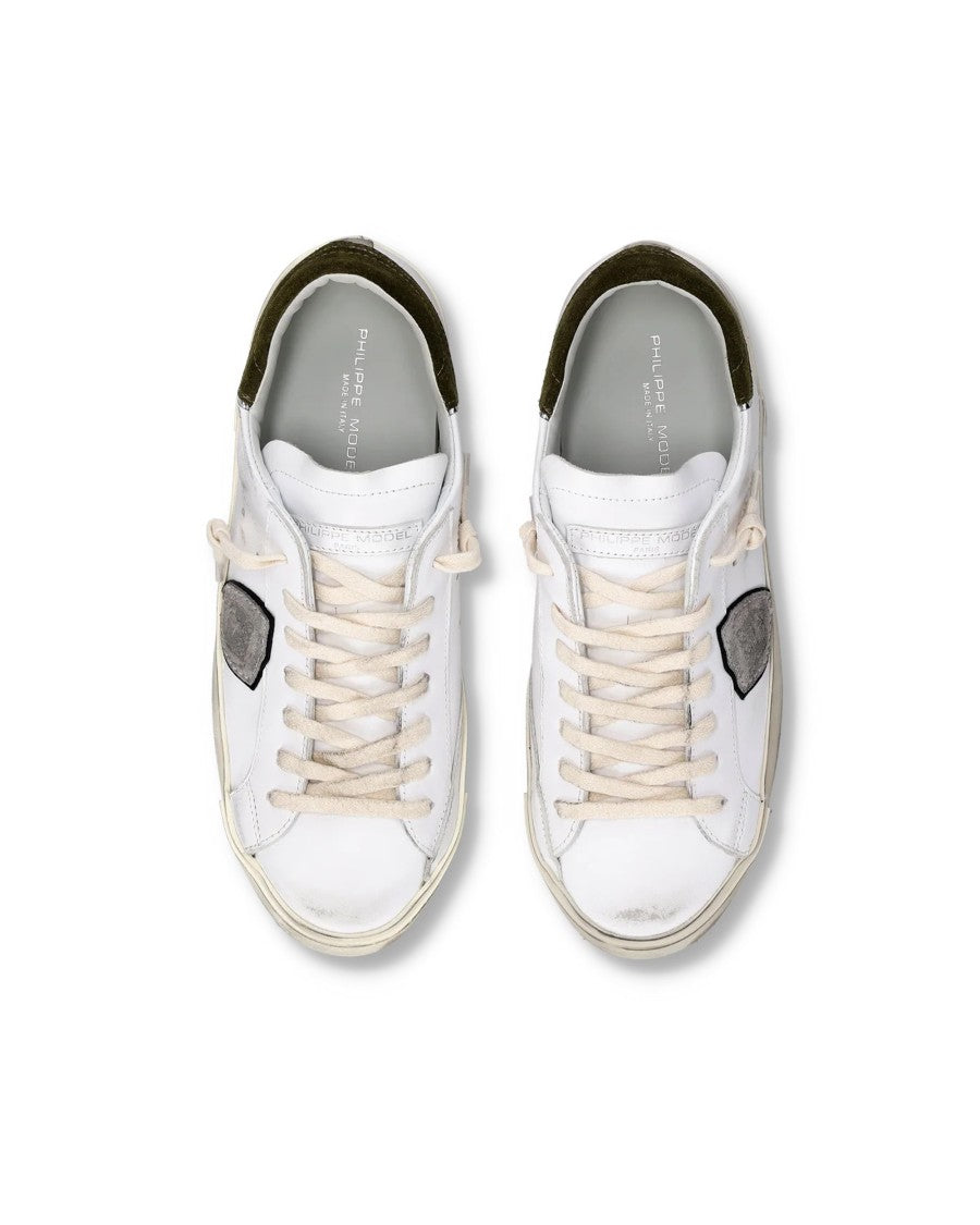 Philippe Model Men's Prsx Low Sneakers In White/Green