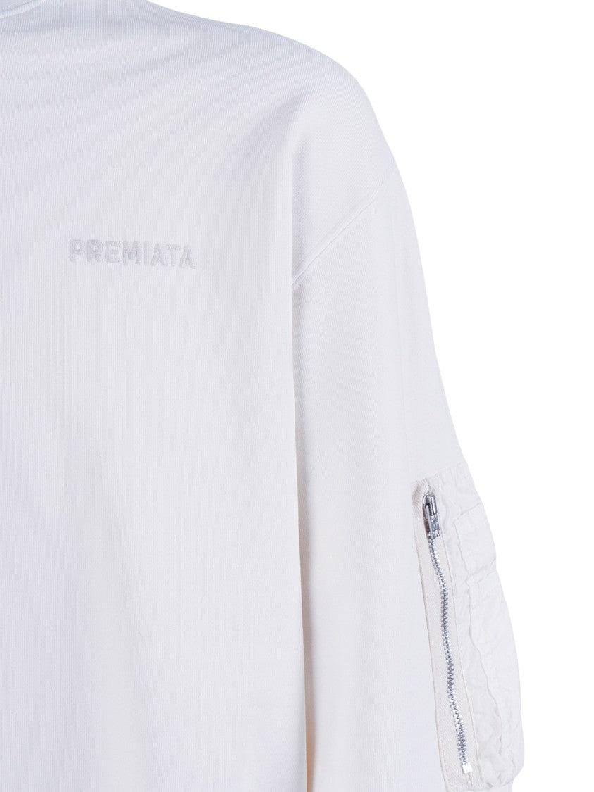 Premiata White Wulfenita Cropped Sweatshirt