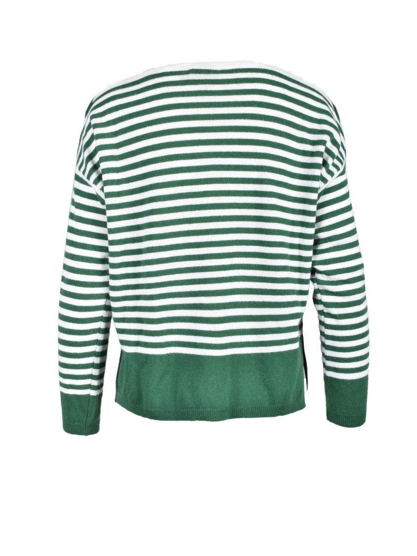 Ebarrito Green Striped Polyamide-Blend Sweater