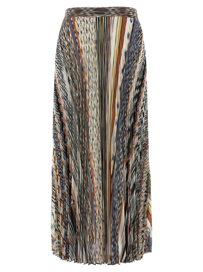 Missoni Striped Knit Pleated Midi Skirt