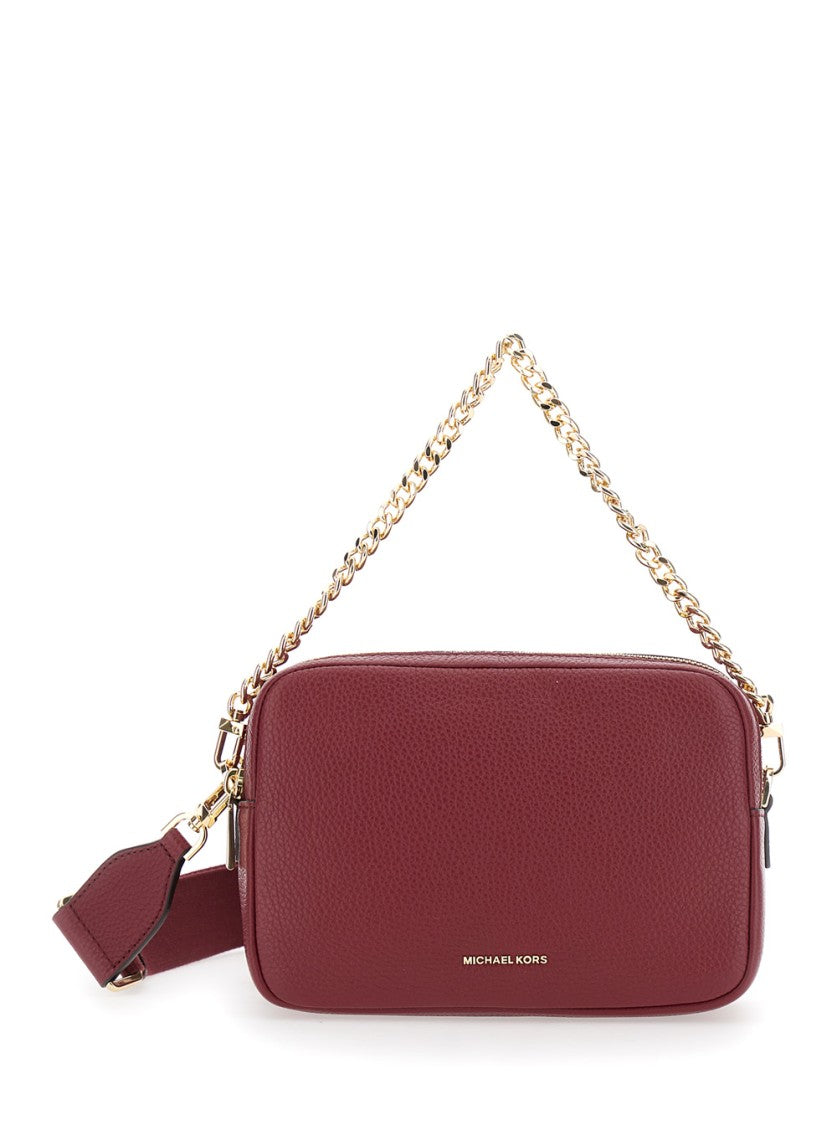 Michael Michael Kors Textured Leather Crossbody Bag With Chain