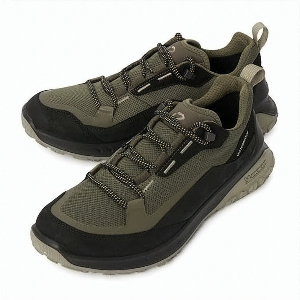 Ecco Rugged Leather And Synthetic Fabric Shoes