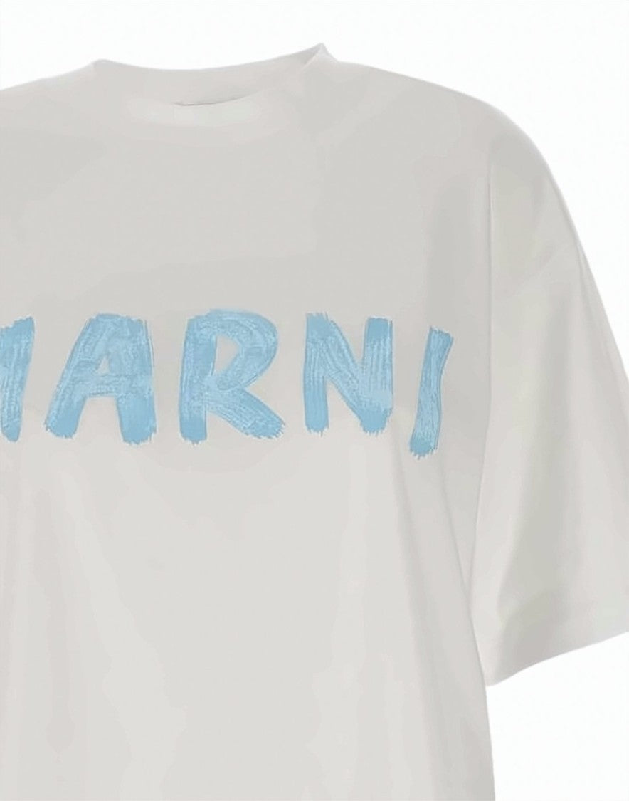 Marni Relaxed-Fit Cotton T-Shirt With Hand-Painted Text