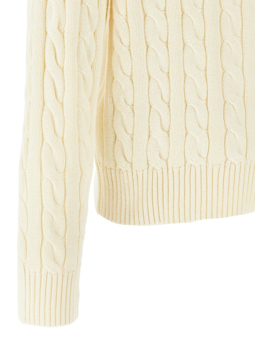 Polo Ralph Lauren Cable-Knit Cotton Sweater With Logo Embroidery