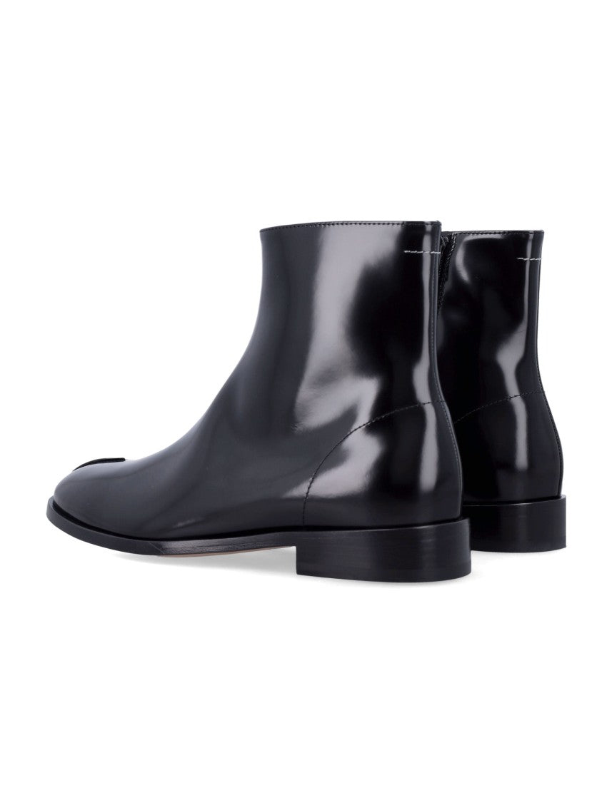Mm6 By Maison Margiela Anatomic Tapered Stacked Heel Leather Ankle Boots