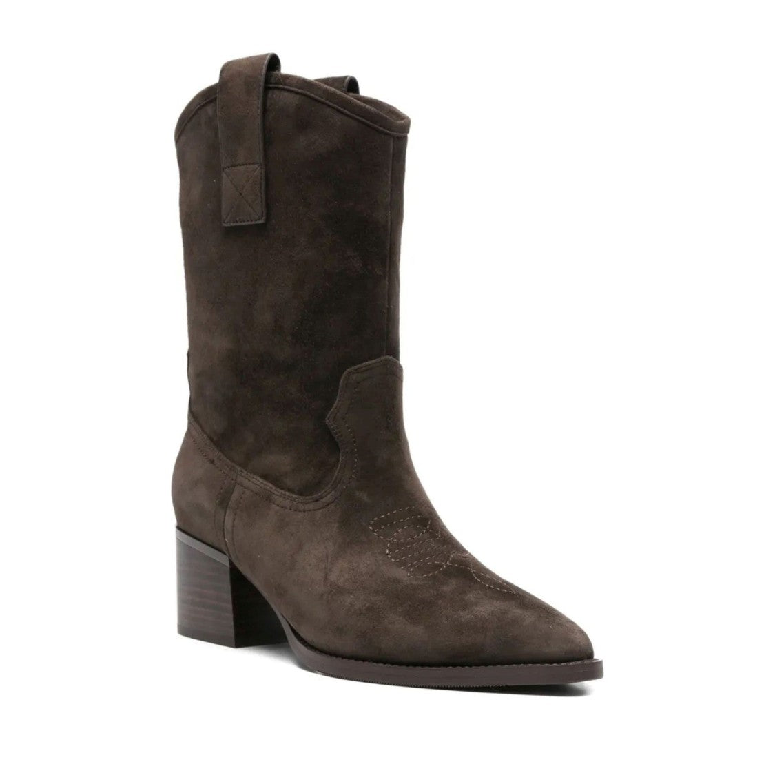 Adrianna Feretti Brown Mid-Height Block Heel Suede Boots