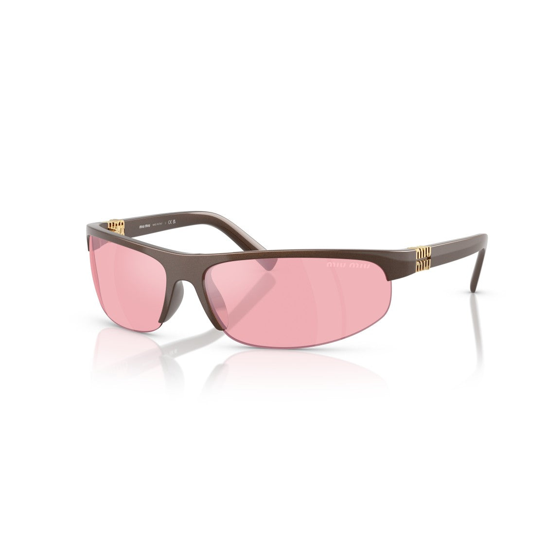 Miu Miu 0Mu A02s Rectangular Brown Sunglasses