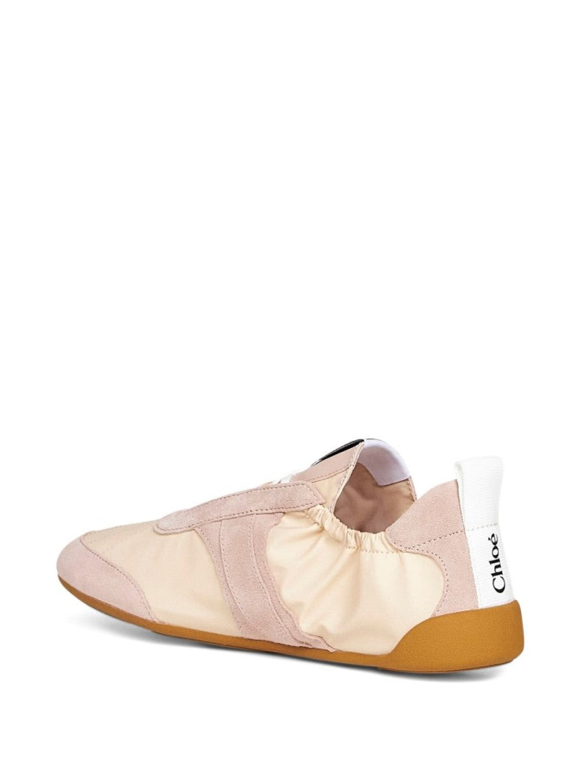 Chloé Minimalist Flat Sneakers With Suede Overlays