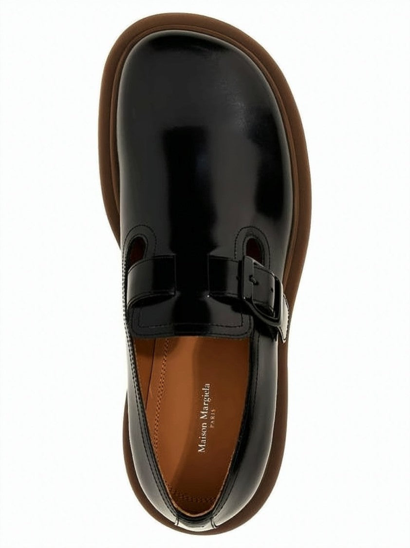Maison Margiela Polished Calf Leather Loafers With Buckle Detail