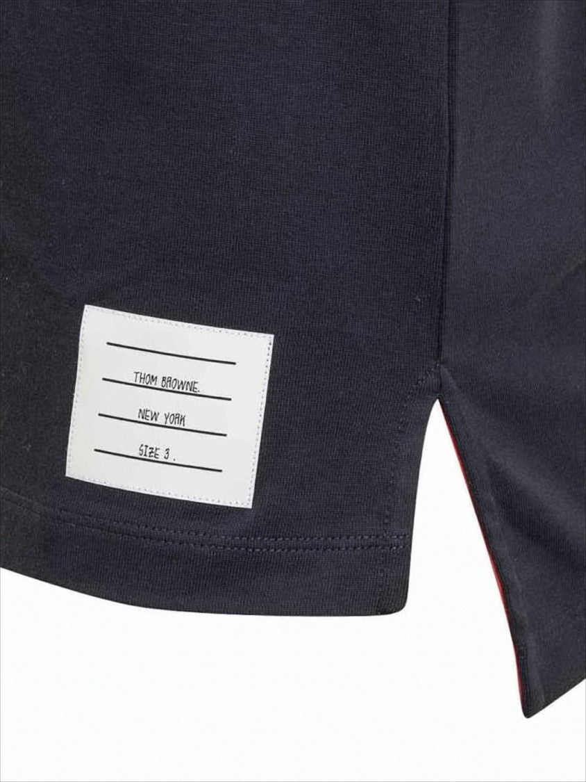 Thom Browne Short-Sleeved T-Shirt With Horizontal Stripe Detail