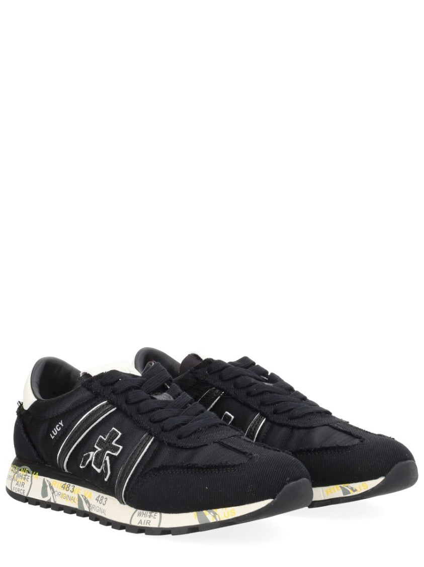 Premiata Lucy Black Fabric Low Sneakers