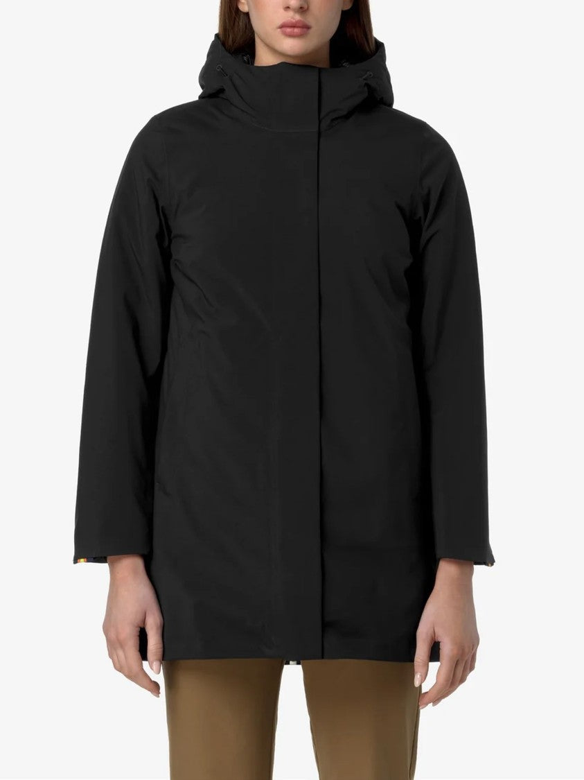 K-Way Black Mathiel Bonded Padded Hooded Jacket