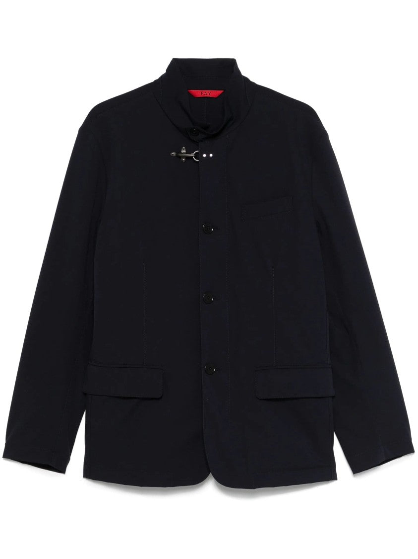 Fay Duty Jacket High Stand Collar Clasp