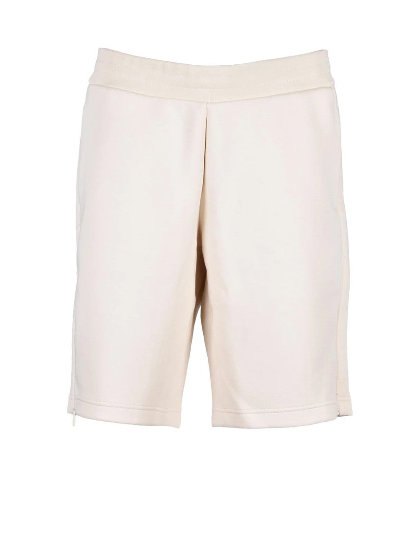Ea7 Emporio Armani White Cotton-Blend Sweatshirt Shorts