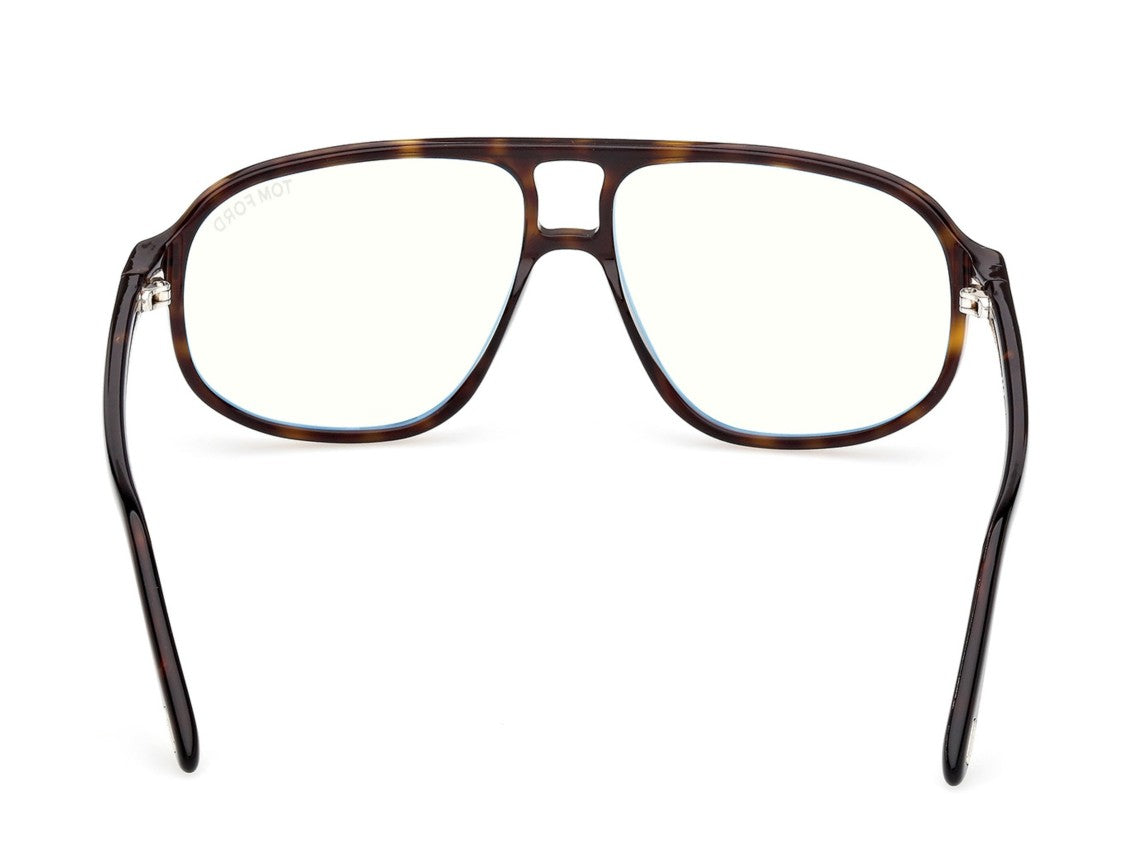 Tom Ford Ft6082-B Tortoiseshell Metallic Accent Aviator Eyeglasses