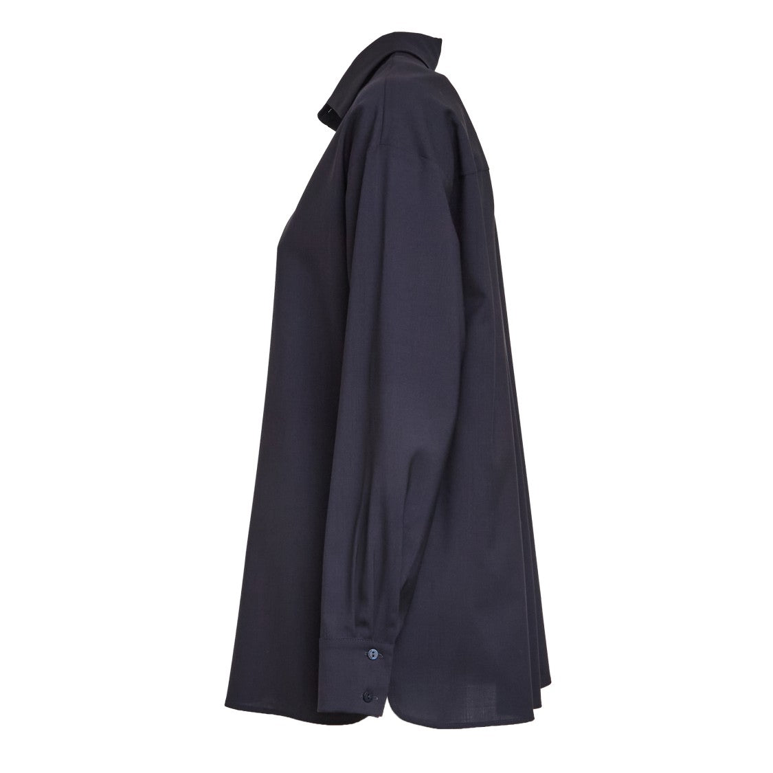 Dondup Long-Sleeved Poplin Wool Shirt With Tailored Darts