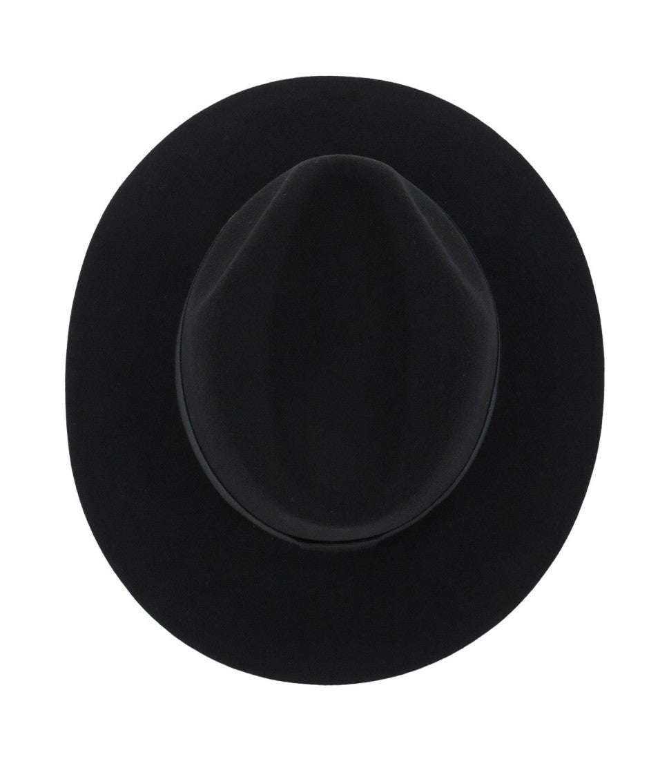 Maison Michel Wide-Brimmed Rabbit Felt Hat With Ribbon Band