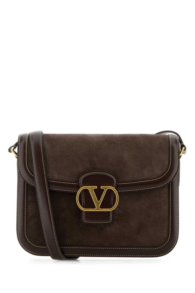 Valentino Garavani Brown Suede And Leather 9To5 Shoulder Bag