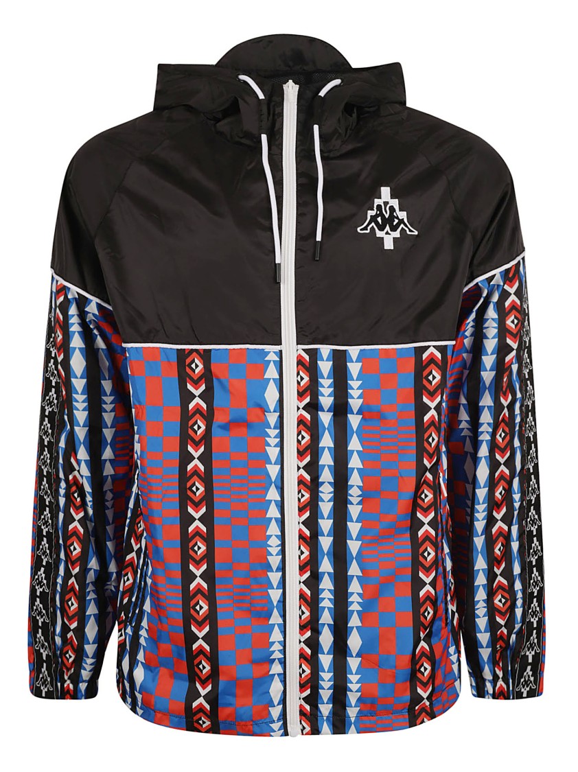Marcelo Burlon Geometric Patterned Multicolour Jacket With Front Zipper