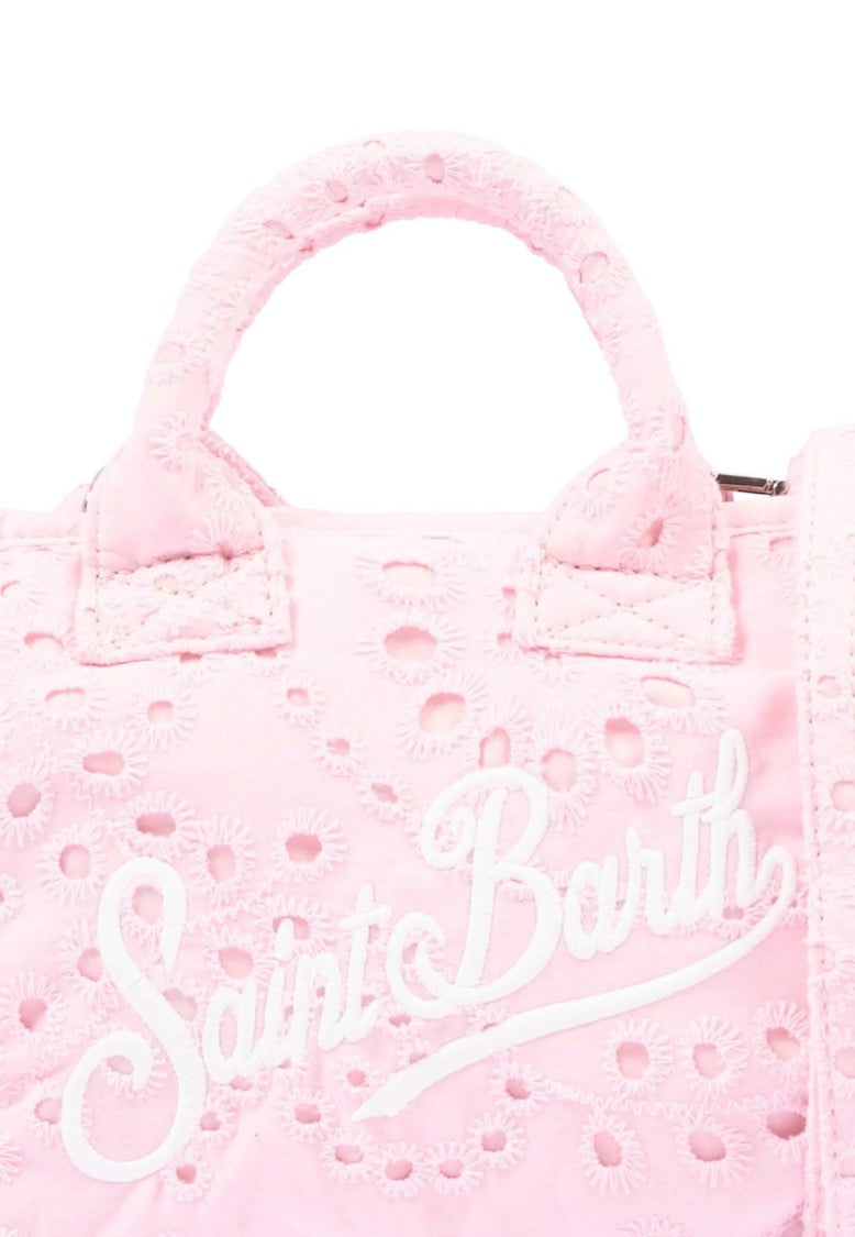 Mc2 Saint Barth Delicate Eyelet Handbag With Ruffled Edges